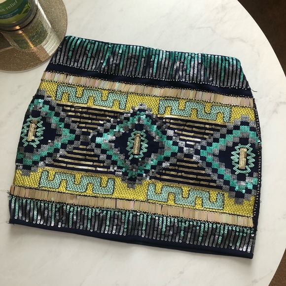 Aztec Print Beaded Skirt - Picture 3 of 4